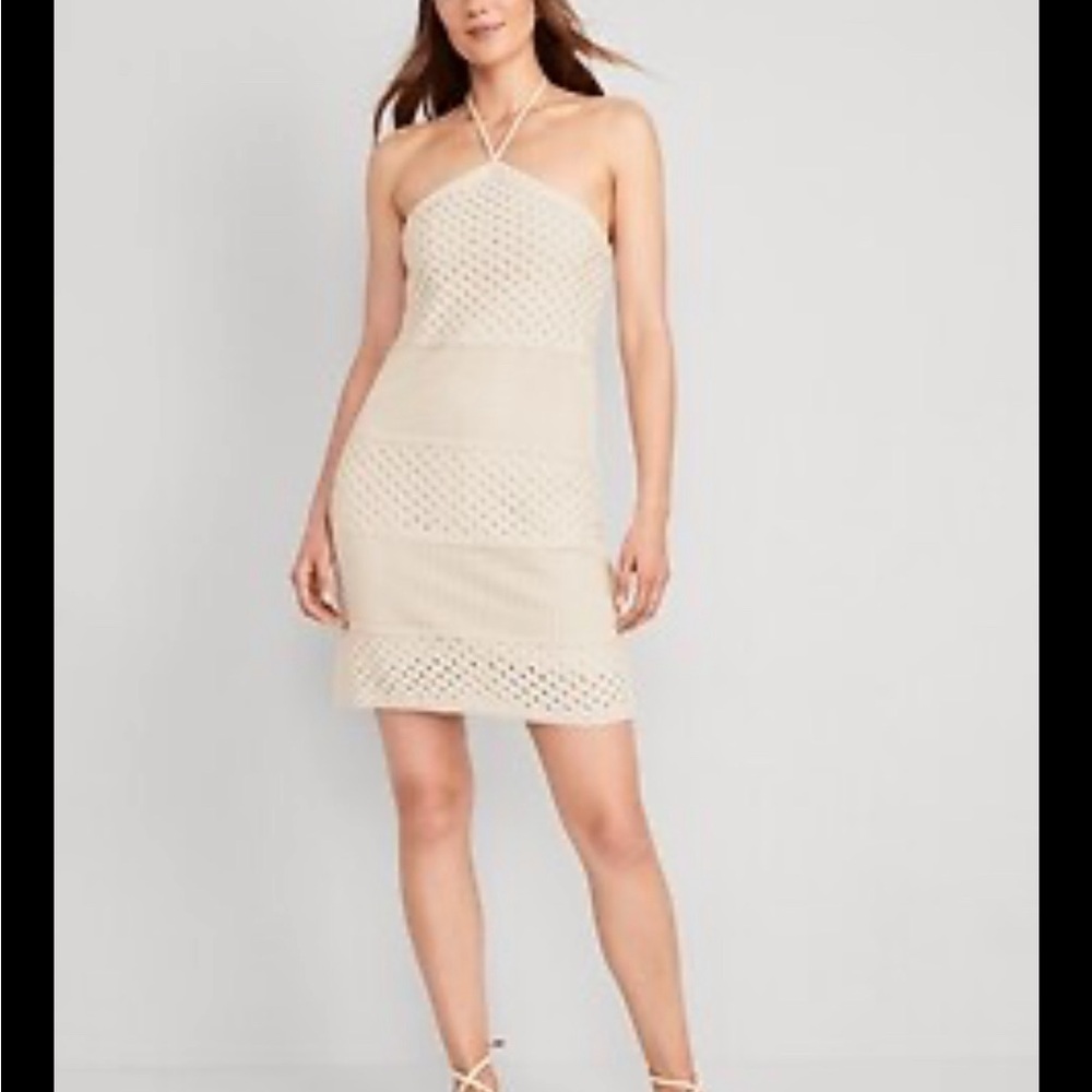 Old Navy Halter Crochet Mini Dress